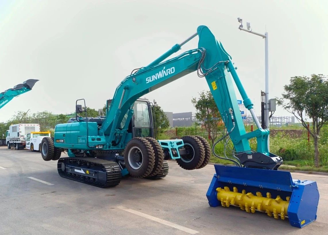 海内首台！9001cc金沙以诚为本智能15吨级轮履两用开带机乐成下线