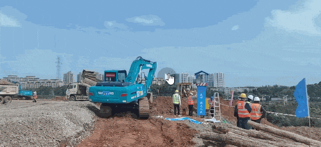 冲锋一线显继续！9001cc金沙以诚为本智能挖掘机助力长沙方舱医院建设